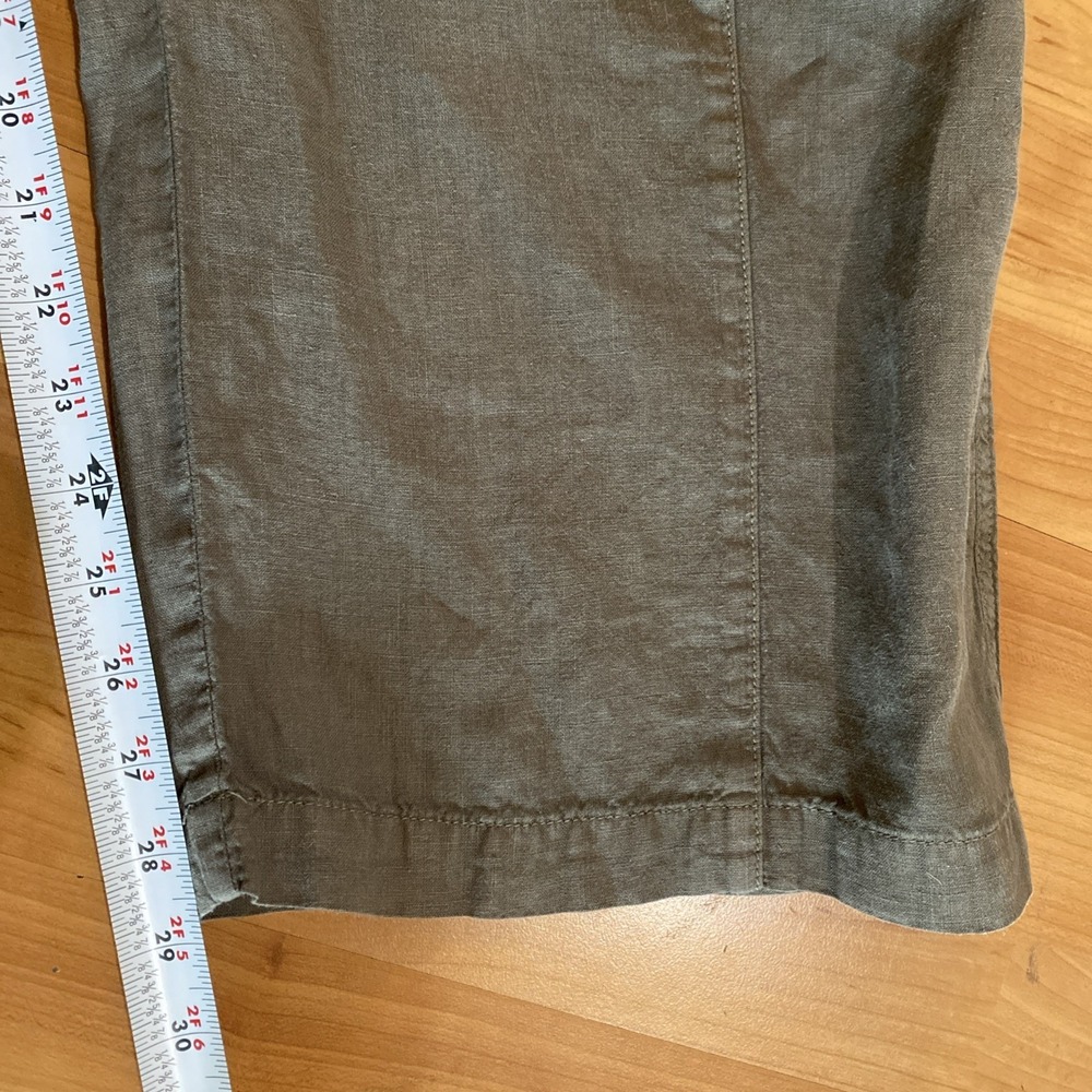 Lou & Grey 100% Linen Womens Pants Green Comfort Wide Leg Resort Beach 12- M/L - Picture 6 of 11